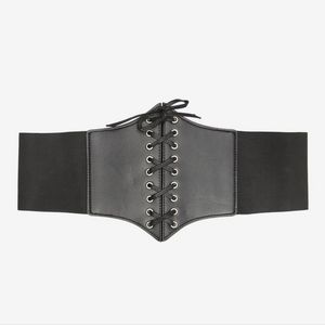 Black Lace-Up Elasticated Corset Plus Size 5 5x 4x 26 28